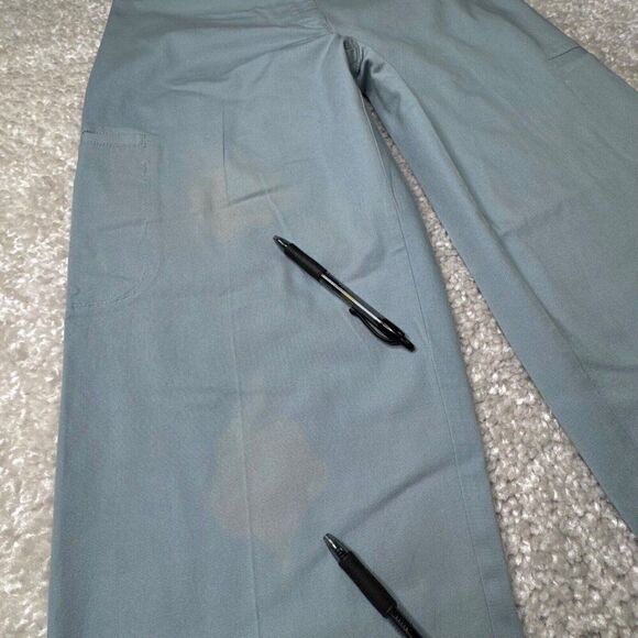 Eileen Fisher Organic Cotton Canvas Wide Leg Crop Pant Blue FLAWS - Picture 4 of 7